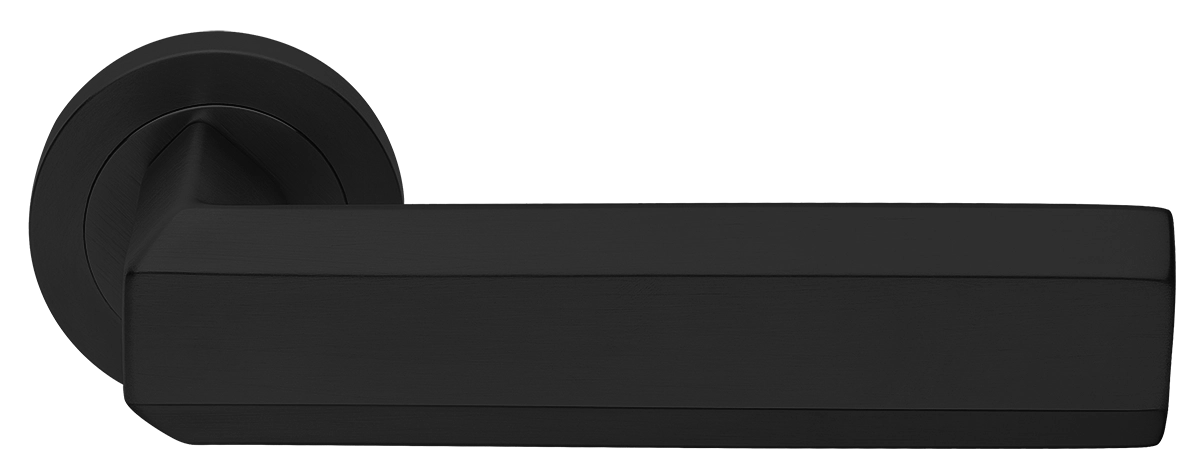 Ручка дверная HARMONY R2 NERO раздельная на круглой розетке, цвет - черный фото купить Тольятти