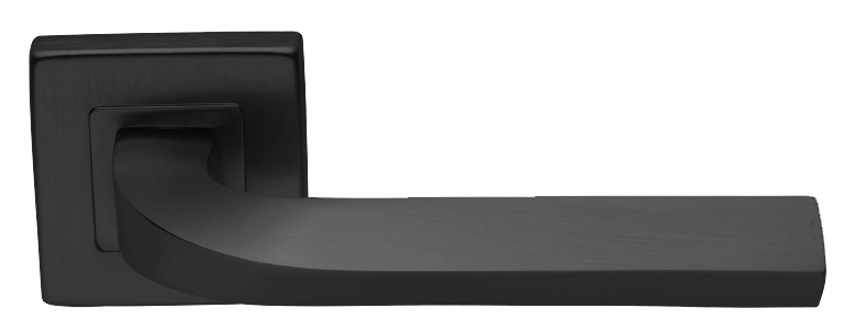 Ручка дверная TENDER S3 NERO раздельная на квадратной розетке, цвет - черный фото купить Тольятти