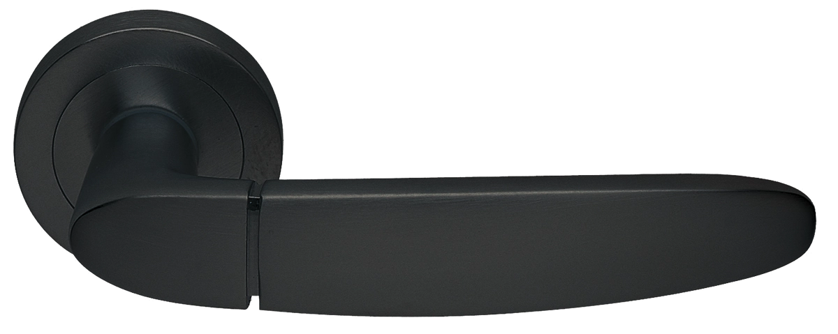 Ручка дверная SAIL R2 NERO раздельная на круглой розетке, цвет - черный фото купить Тольятти