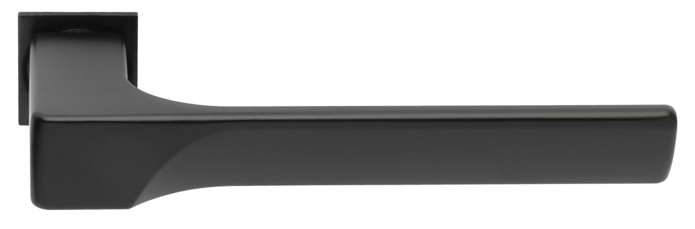 Ручка дверная FIORD-SM NERO-ST, с невидимой квадратной розеткой, цвет - черный soft-touch фото купить Тольятти