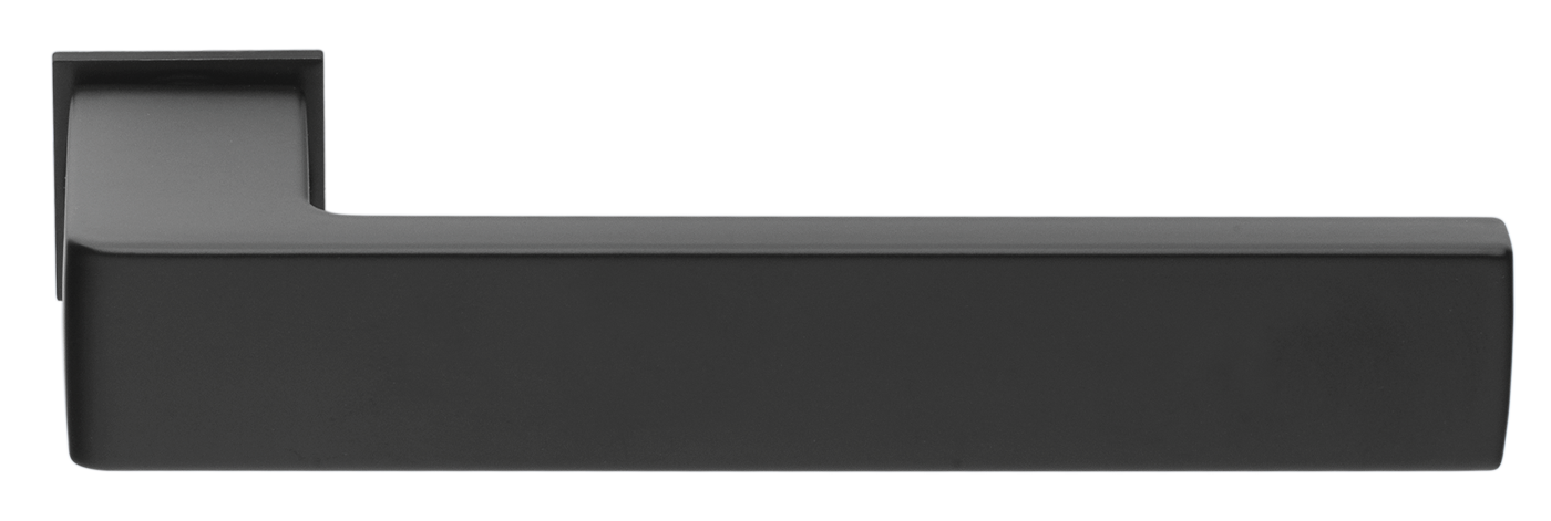 Ручка дверная HORIZONT-SM NERO-ST с невидимой квадратной розеткой, цвет - черный soft-touch фото купить Тольятти