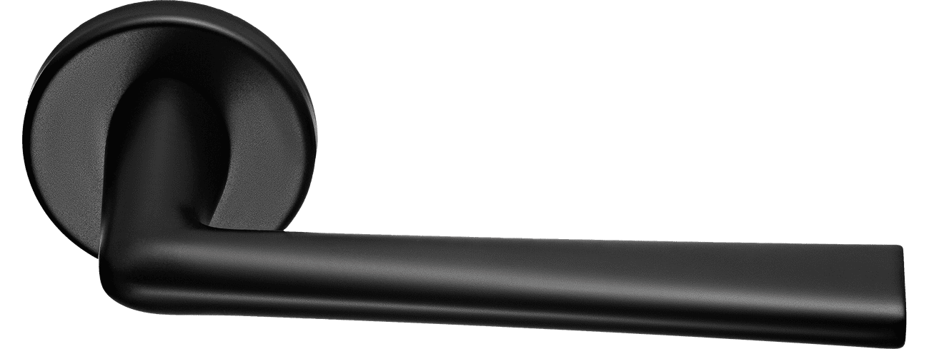 Ручка дверная THE FORCE R5 NERO-ST на круглой розетке, цвет - черный soft-touch фото купить Тольятти