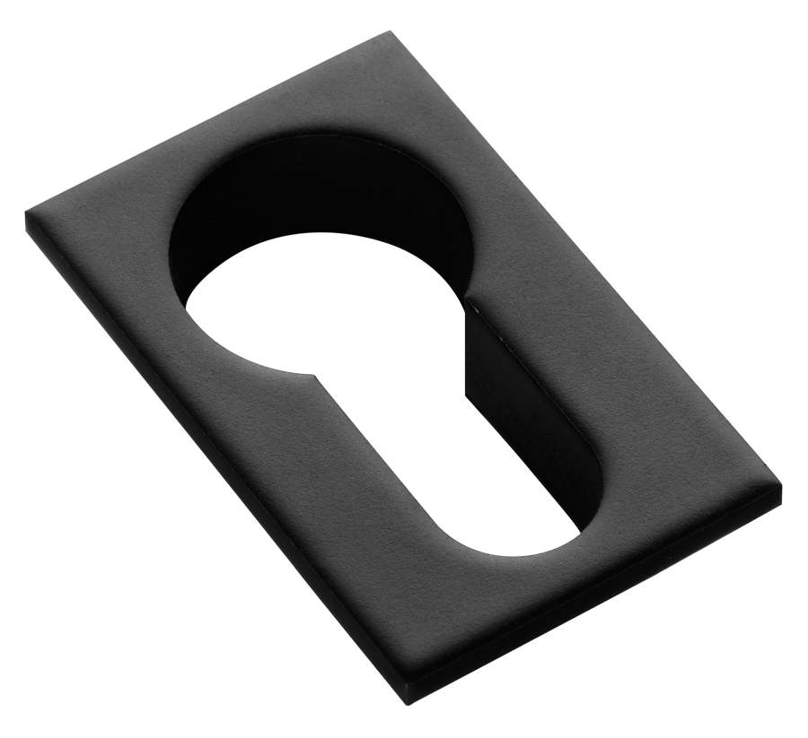 Накладка на евроцилиндр LUX-KH-SM NERO-ST квадратная невидимая, цвет - черный soft-touch фото купить Тольятти