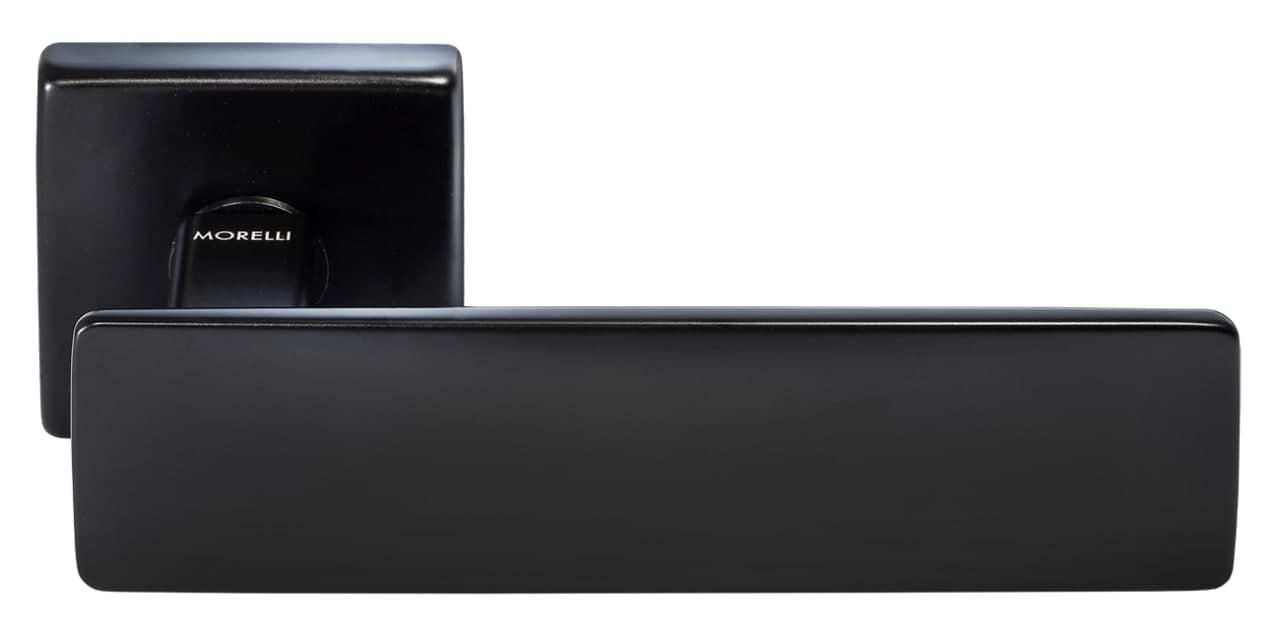 Ручка дверная SPACE S5 NERO-ST на квадратной розетке, цвет - черный soft-touch фото купить Тольятти