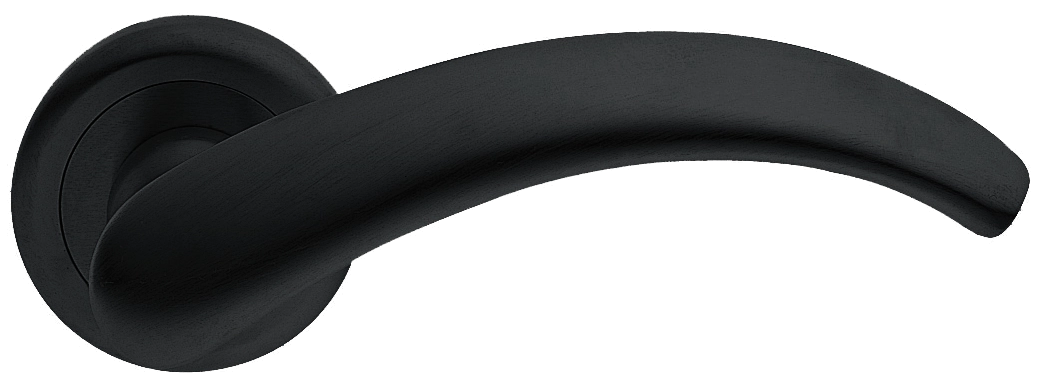 Ручка дверная ARCH R4 NERO раздельная на круглой розетке, цвет - черный фото купить Тольятти