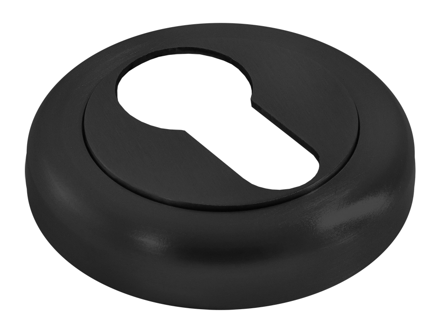 Накладка на ключевой цилиндр LUX-KH-R4 NERO на круглой розетке, цвет - черный фото фурнитура Тольятти