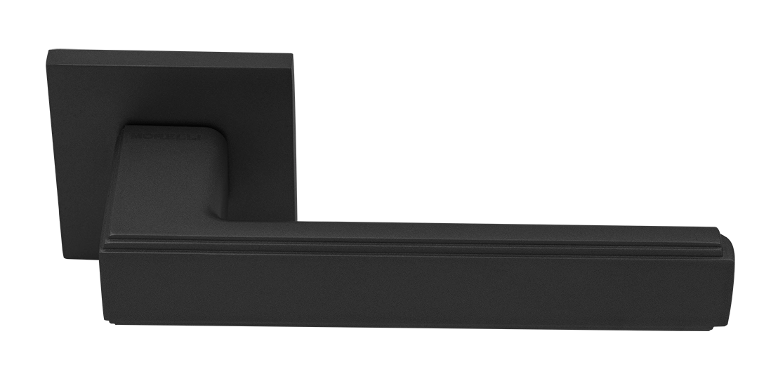 Ручка дверная MH-64-S6 BL STEPS на квадратной розетке 6 мм, цвет черный фото купить Тольятти