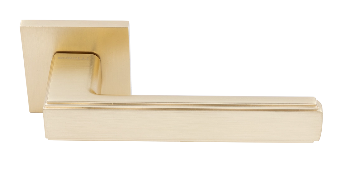Ручка дверная MH-64-S6 MSG STEPS на квадратной розетке 6 мм, цвет матовое сатинированное золото фото купить Тольятти