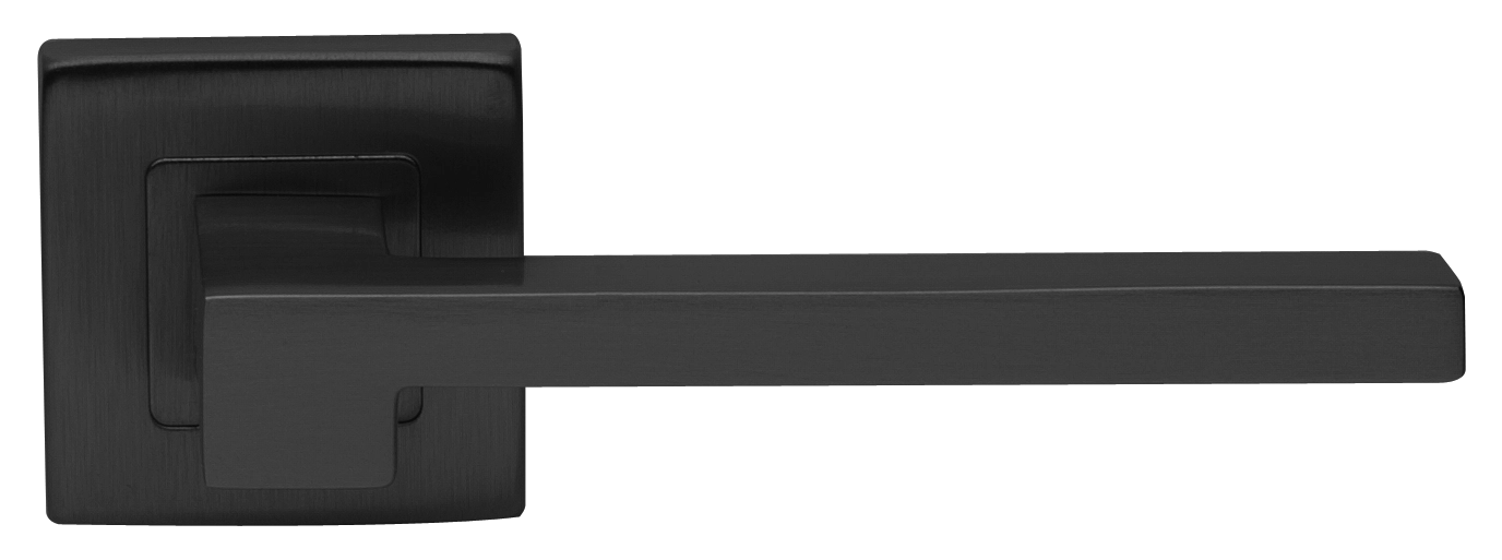 Ручка дверная STONE S3 NERO раздельная на квадратной розетке, цвет черный, латунь фото купить в Тольятти