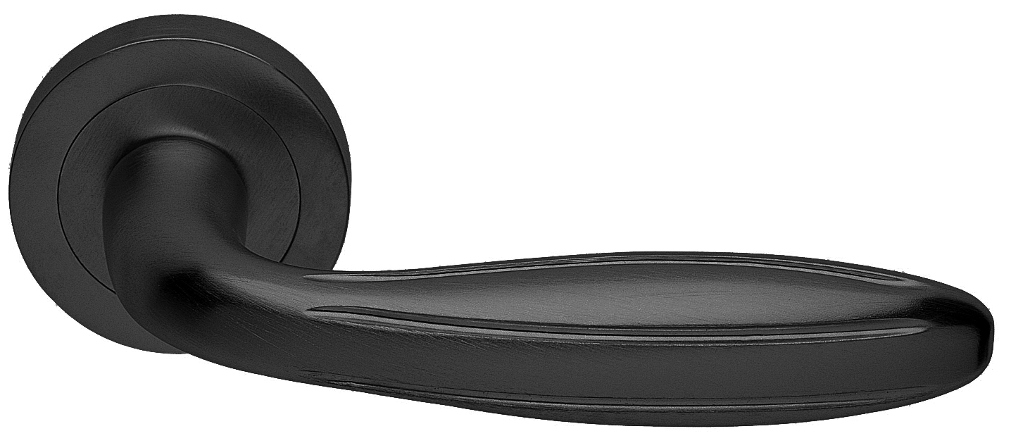 Ручка дверная BUD R2 NERO раздельная на круглой розетке, цвет - черный фото купить в Тольятти