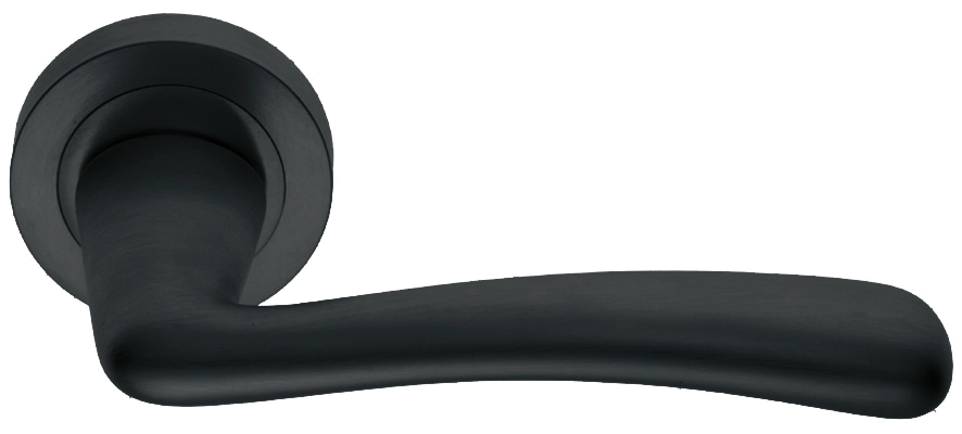 Ручка дверная COCKATOO R2 NERO раздельная на круглой розетке, цвет - черный фото купить в Тольятти