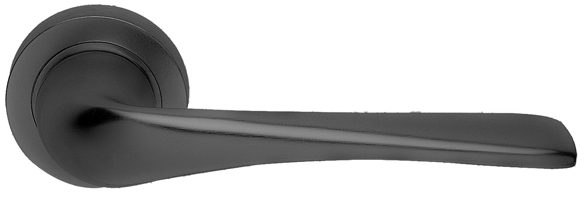 Ручка дверная LE MANS R2 NERO раздельная на круглой розетке, цвет - черный фото купить в Тольятти