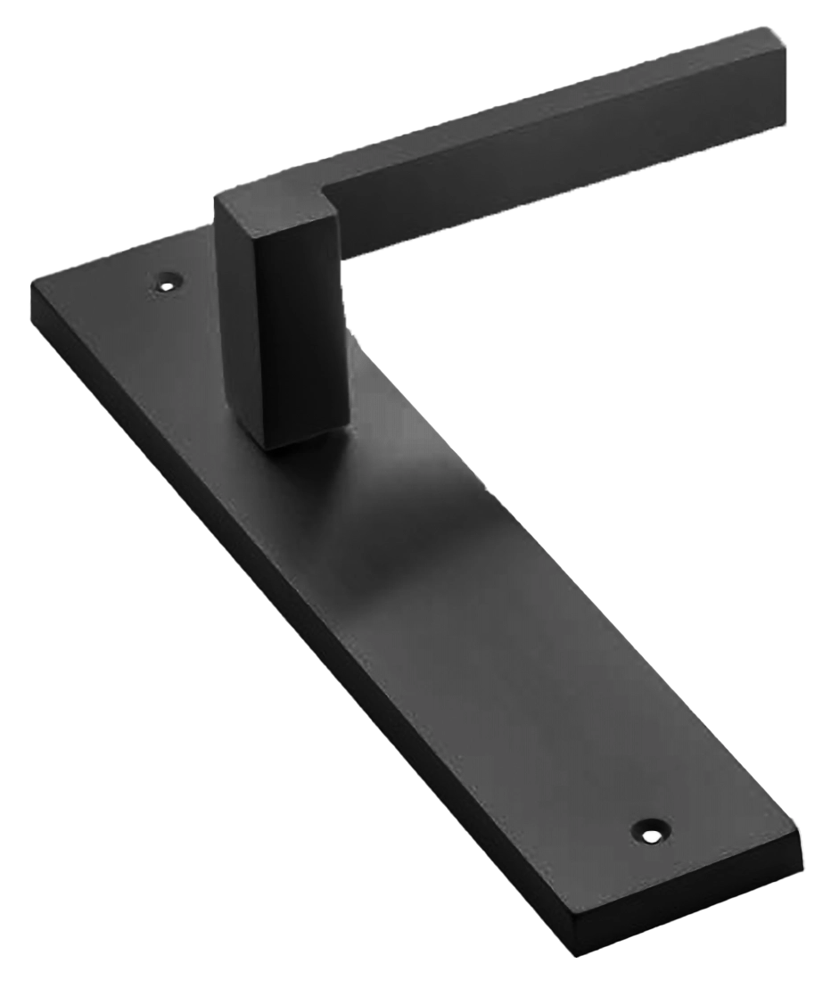 Ручка дверная на планке STONE PL NERO, цвет черный, латунь фото купить в Тольятти