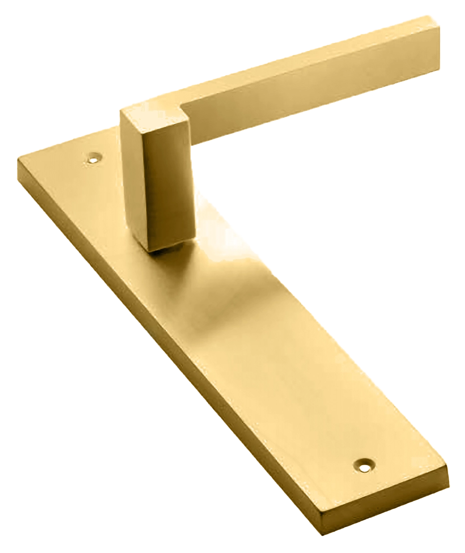 Ручка дверная на планке STONE PL OSA, цвет матовое золото, латунь фото купить в Тольятти