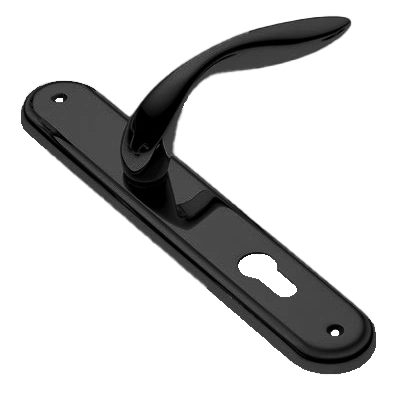 Ручка дверная на планке LEON PL NERO, цвет черный, латунь фото купить в Тольятти