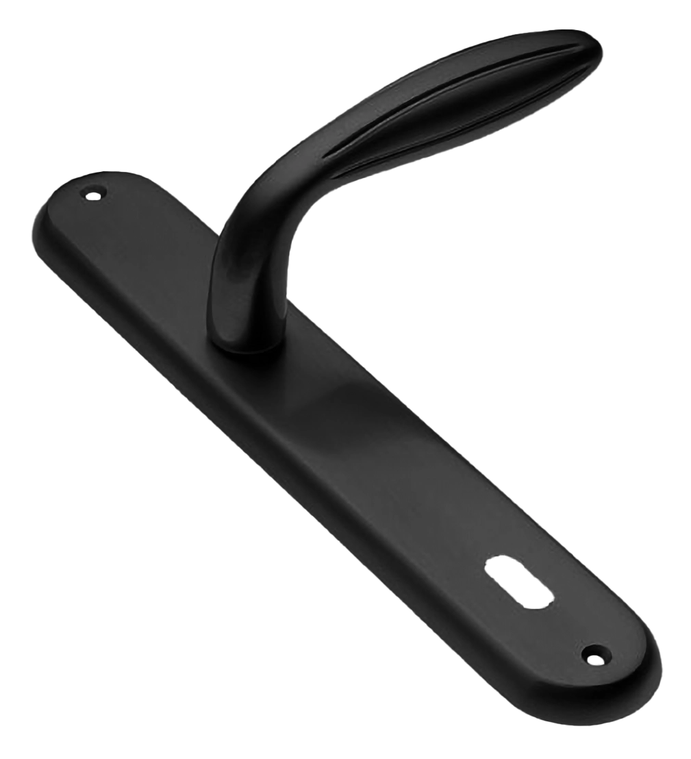 Ручка дверная на планке BUD PL NERO, цвет черный, латунь фото купить в Тольятти