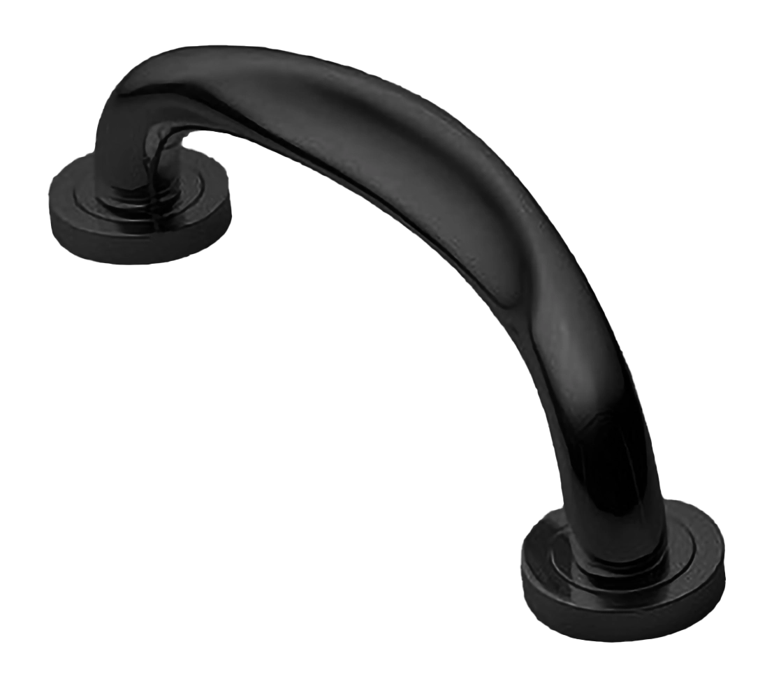 Ручка-скоба дверная RAFT PH NERO на круглой розетке, цвет черный, латунь фото купить в Тольятти