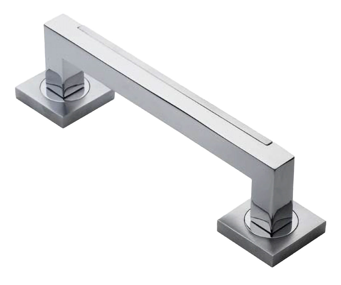 Ручка-скоба дверная ISLAND PH CRO на квадратной розетке на квадратной розетке, цвет хром, латунь фото купить в Тольятти