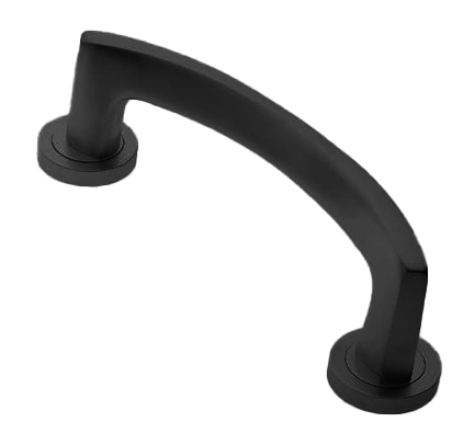 Ручка-скоба дверная WIND PH NERO на круглой розетке, цвет черный, латунь фото morelli Тольятти