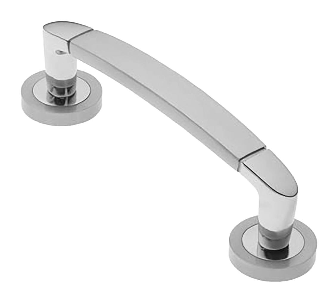 Ручка-скоба дверная SAIL PH CSA/CRO на круглой розетке, цвет матовый хром/хром, латунь фото купить в Тольятти