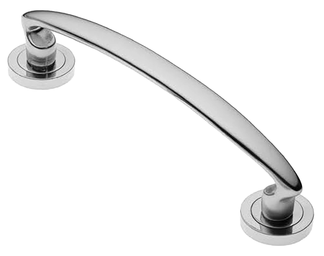 Ручка-скоба дверная FLAMINGO PH CRO на круглой розетке, цвет хром, латунь фото купить в Тольятти