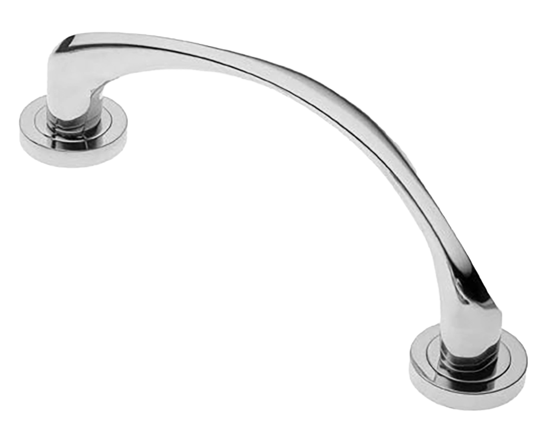 Ручка-скоба дверная COBRA PH CRO на круглой розетке, цвет хром, латунь фото купить в Тольятти