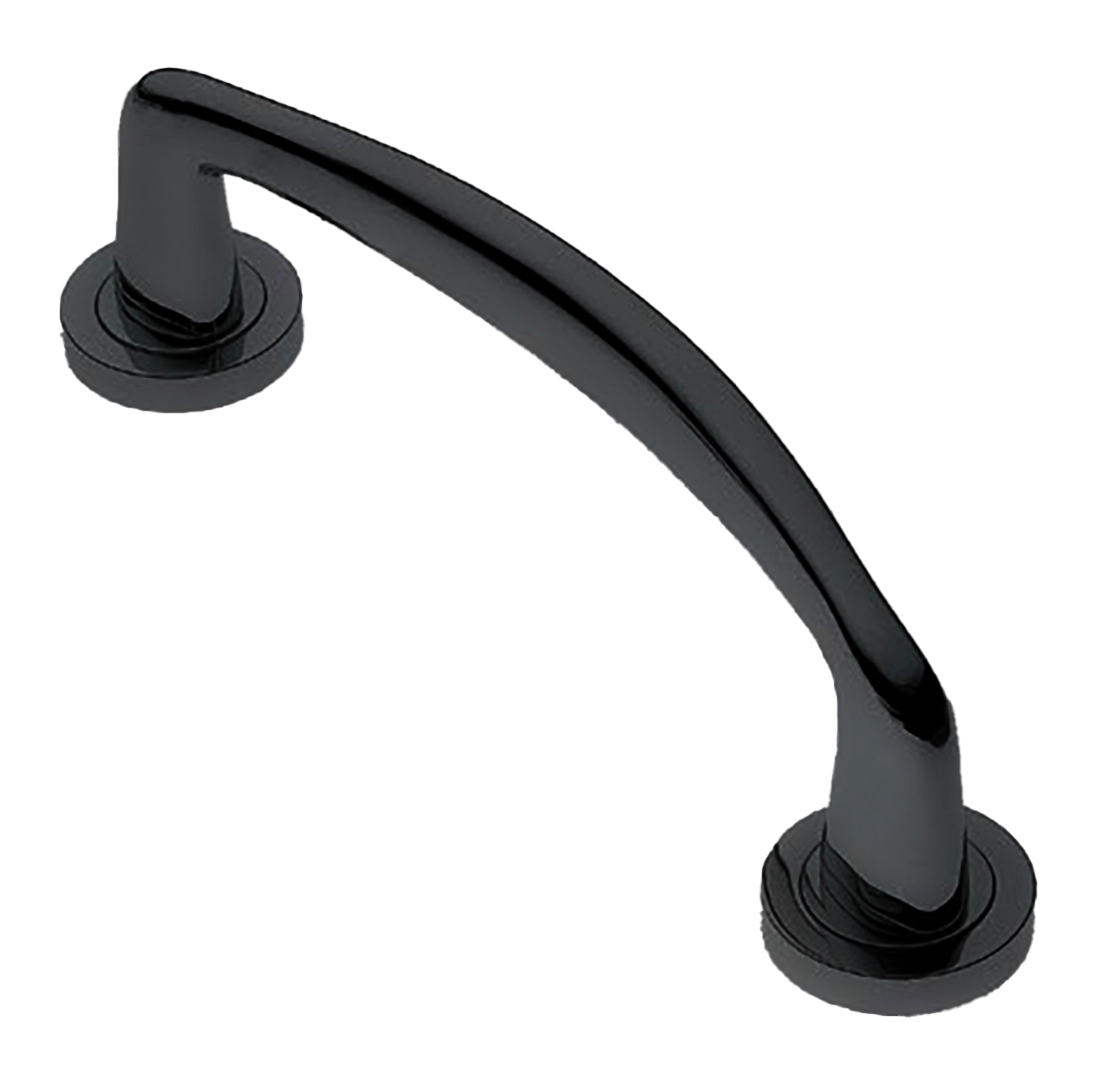 Ручка-скоба дверная COCKATOO PH NERO на круглой розетке, цвет черный, латунь фото купить в Тольятти