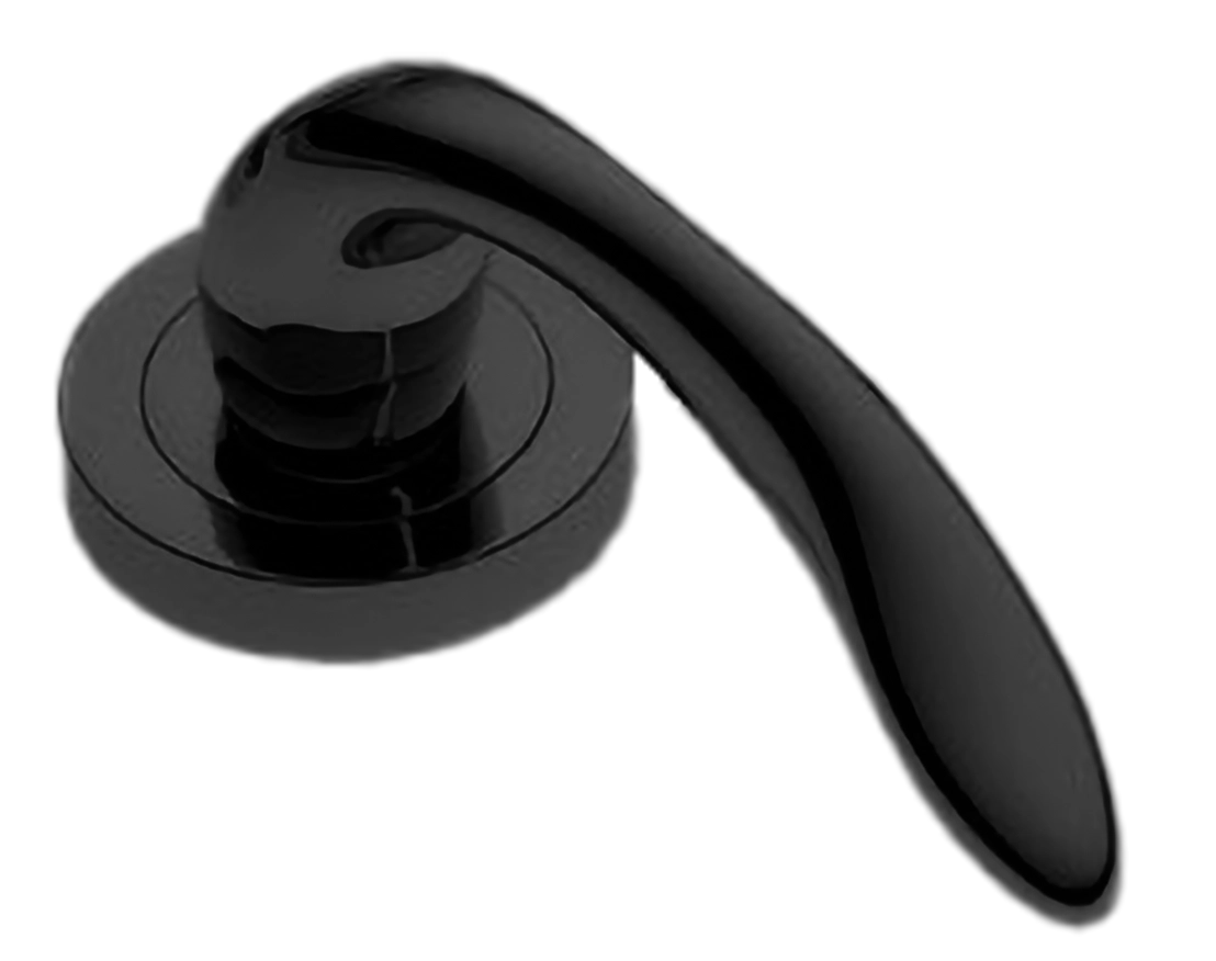 Ручка оконная LEON W1 NERO на прямоугольной розетке, цвет черный, латунь фото купить в Тольятти