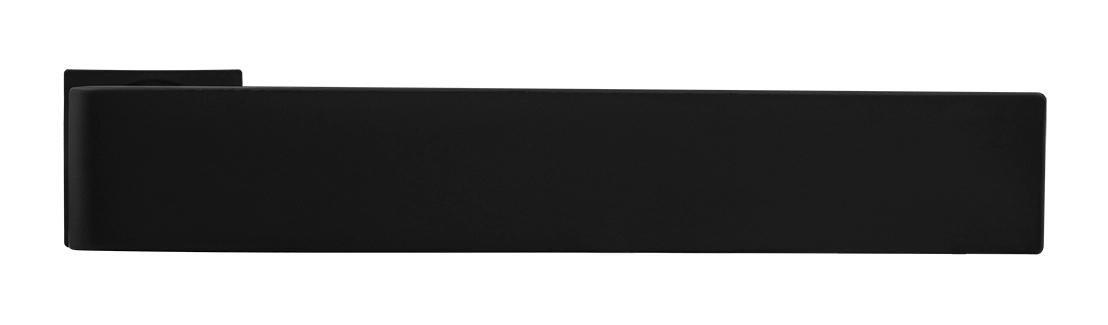 Ручка дверная HORIZONT-SM NERO-ST с невидимой квадратной розеткой, цвет черный soft-touch, ЦАМ фото купить в Тольятти