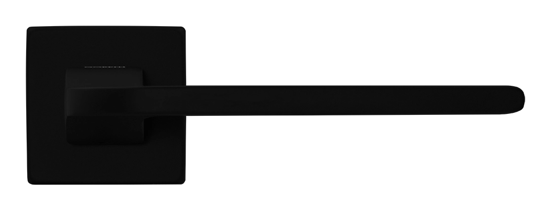 Ручка дверная SPUTNIK S5 NERO-ST на квадратной розетке, цвет черный soft-touch, ЦАМ фото купить в Тольятти