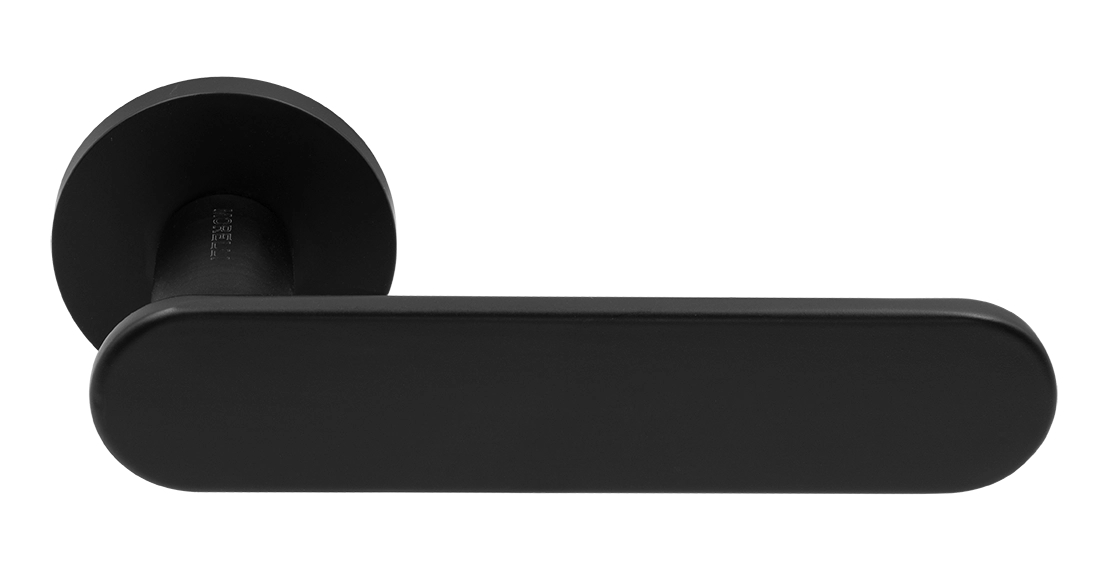 Ручка дверная MH-65-R6 R6 SEMPIONE BL на круглой розетке, цвет черный фото купить Тольятти