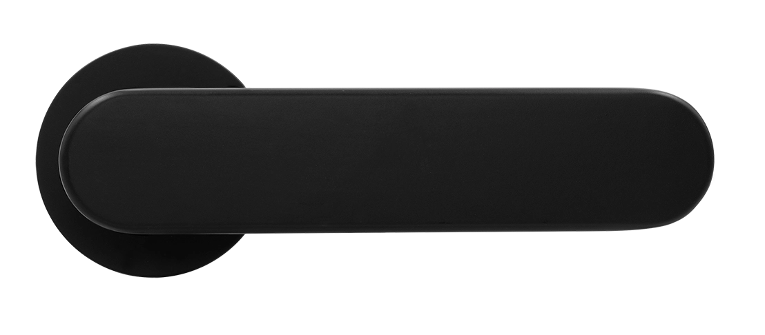 Ручка дверная MH-65-R6 R6 SEMPIONE BL на круглой розетке, цвет черный фото купить в Тольятти