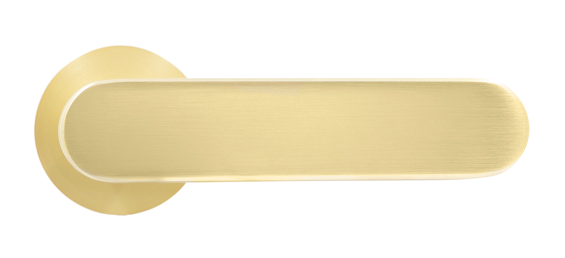 Ручка дверная MH-65-R6 SEMPIONE MSG на круглой розетке, цвет матовое сатинированное золото фото купить в Тольятти