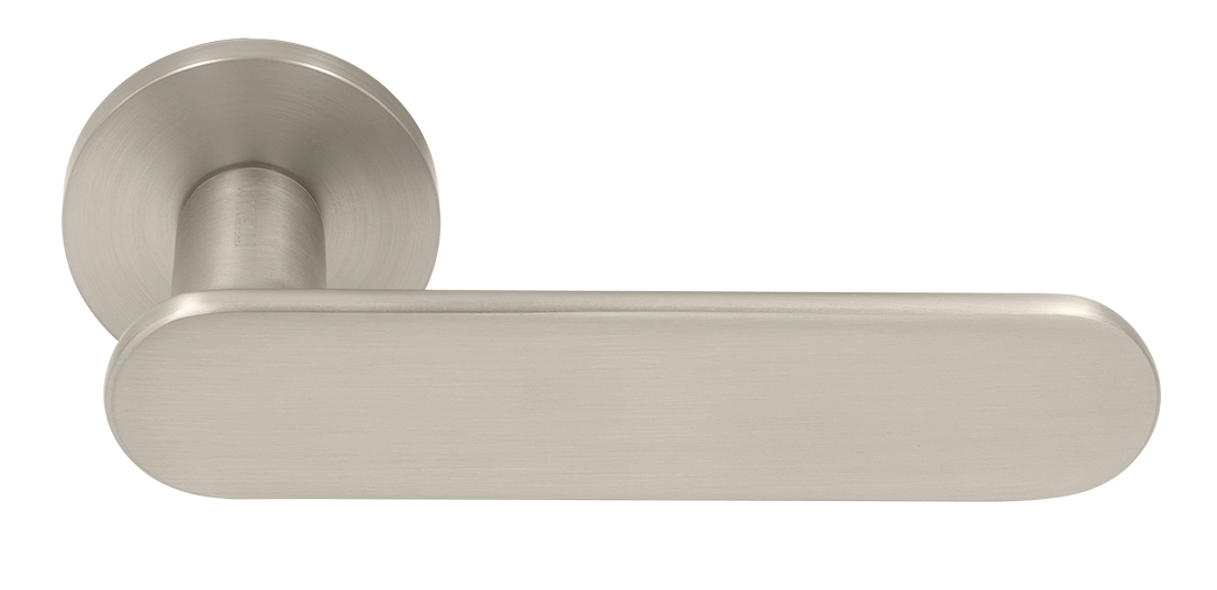 Ручка дверная MH-65-R6 SEMPIONE MSN на круглой розетке, цвет матовый сатинированный никель фото купить Тольятти