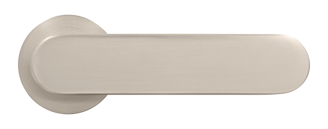 Ручка дверная MH-65-R6 SEMPIONE MSN на круглой розетке, цвет матовый сатинированный никель фото купить в Тольятти