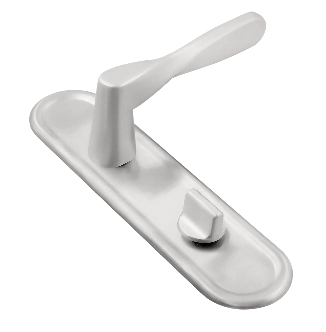 Ручка дверная THE OLYMPICS PLR WC SSW на планке под сантехническую завертку, цвет Стокгольмский снегопад/Stockholm Snowfall фото купить Тольятти