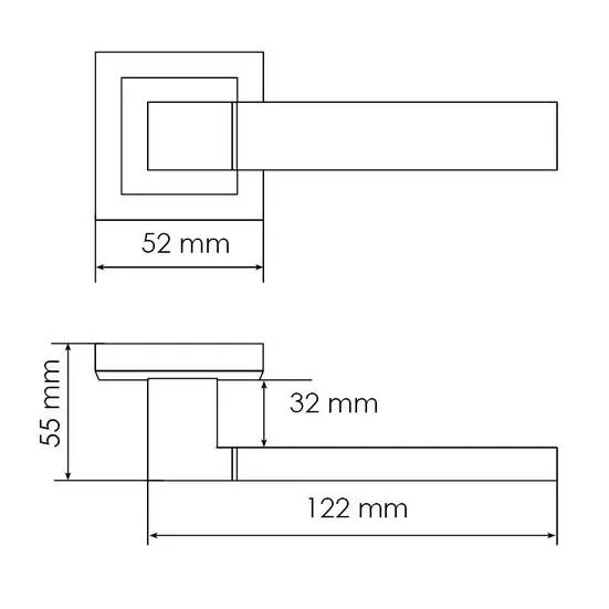Комплект дверных ручек MH-28 BL-S + защёлка бесшумная 1895P BL + петли врезные универсальные MSN 100X70X2.5-4BB BL (2шт), цвет черный фото купить в Тольятти