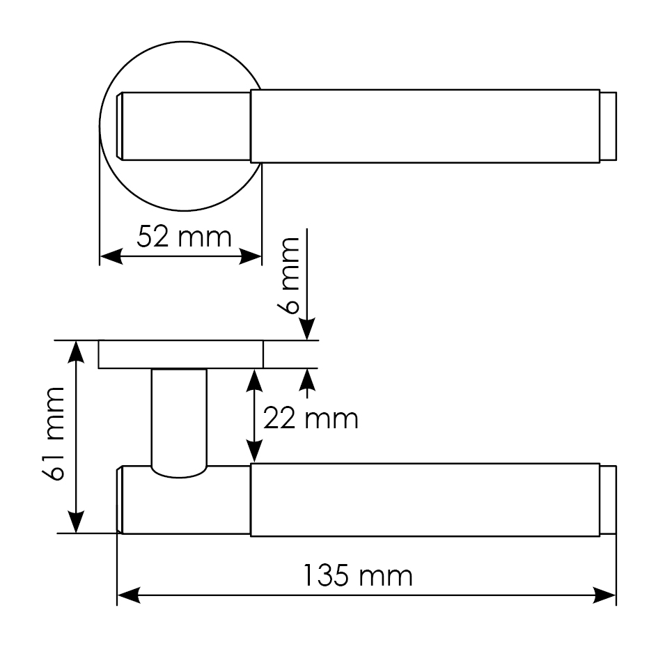 Комплект дверных ручек MH-57-R6T BL + завертка сантехническая MH-WC-R6T BL + защёлка бесшумная M1895 BL + петли врезные универсальные MSN 100X70X2.5-4BB BL (2шт), цвет черный фото купить в Тольятти