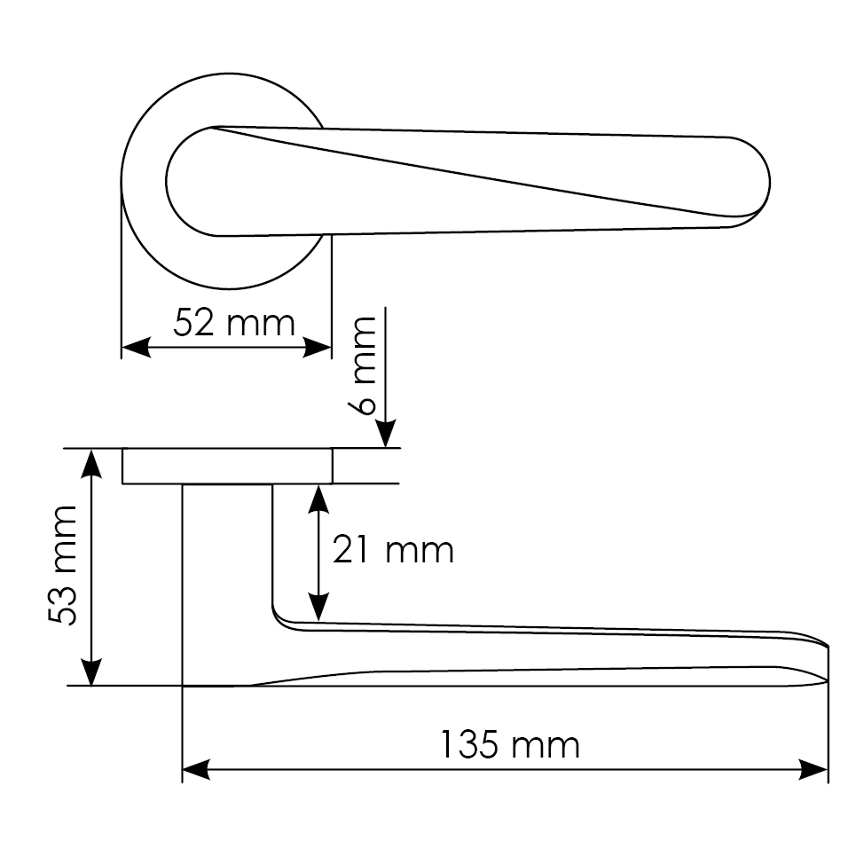 Комплект дверных ручек MH-58-R6 SC + сантехническая завертка MH-WC-R6 SC + защёлка бесшумная M1895 SC + петли врезные универсальные MSN 100X70X2.5-4BB SC (2шт), цвет матовый хром фото купить в Тольятти