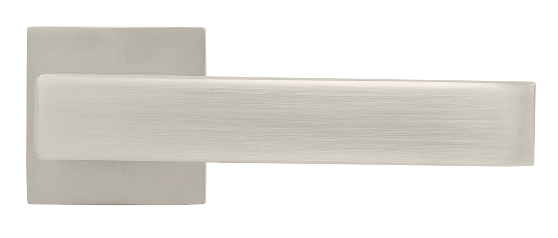 Ручка дверная LOT MH-56-S6 MSN раздельная на квадратной розетке 6 мм, цвет матовый сатинированный никель, ЦАМ фото купить в Тольятти