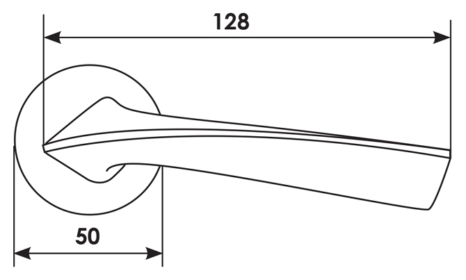 Ручка дверная COMETA R5 NIS раздельная на круглой розетке, цвет - матовый никель, ЦАМ фото купить в Тольятти