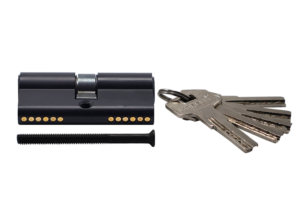 Ключевой цилиндр высокой секретности HS 60C BL (60мм), цвет - черный фото купить в Тольятти