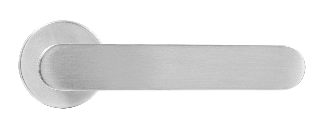 Ручка дверная LE BOAT R5 CSA раздельная на круглой розетке, цвет матовое матовый хром, латунь фото купить в Тольятти