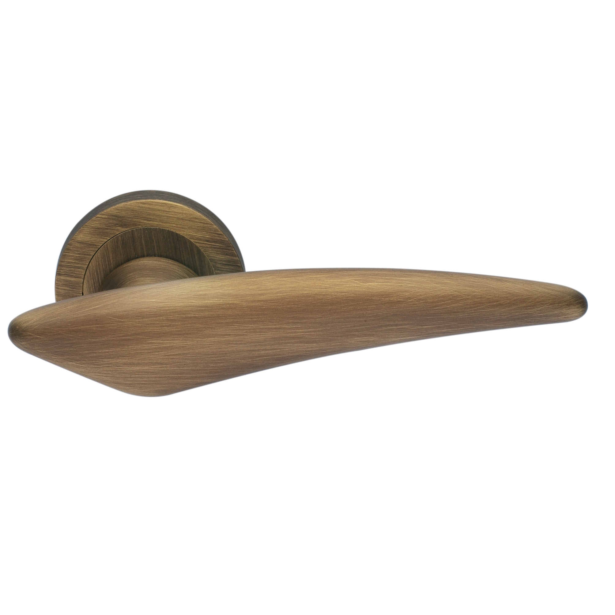 Ручка дверная BOLID R2 BGO раздельная на круглой розетке, цвет матовая бронза, латунь фото купить Тольятти