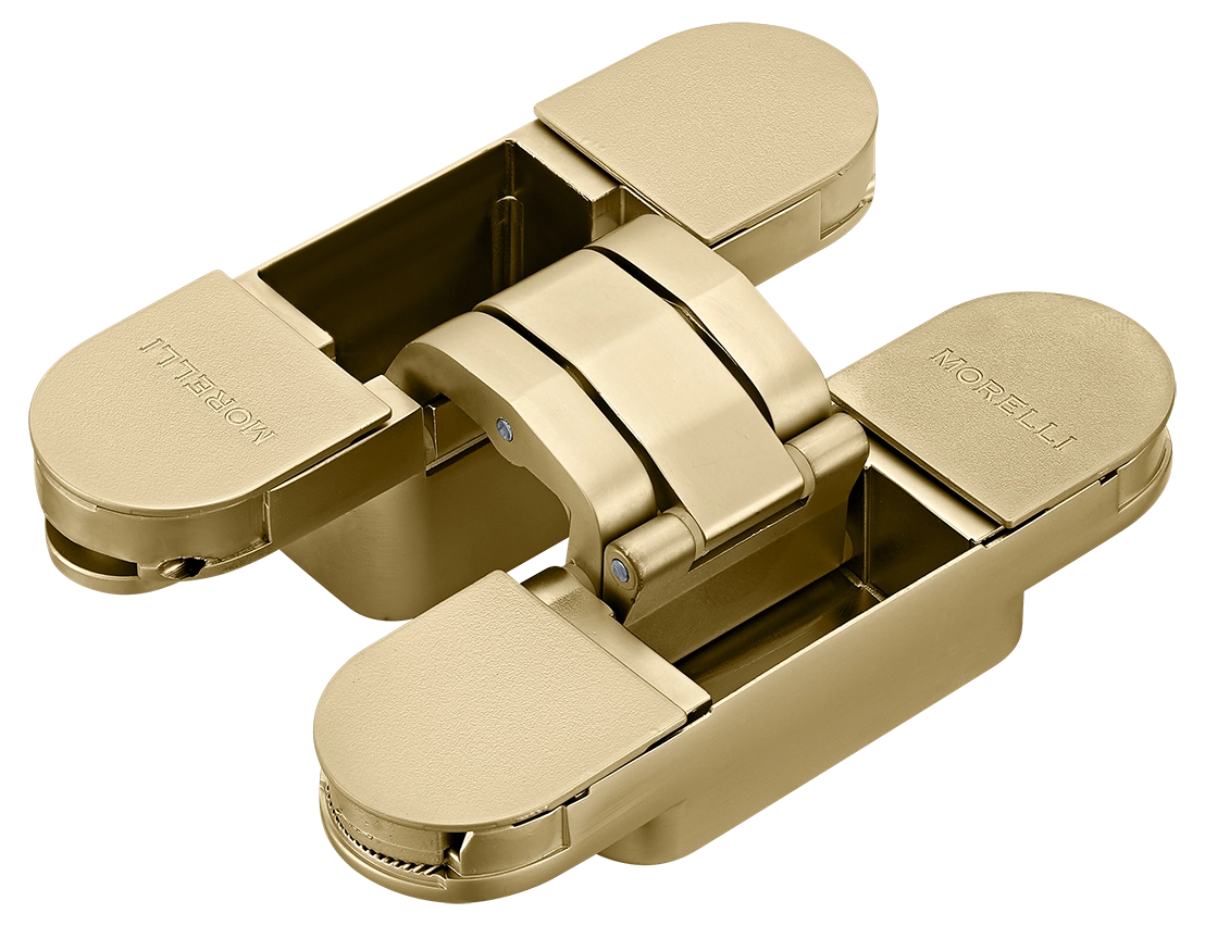 Петля скрытая HH-24 MSG врезная с 3D-регулировкой вес полотна до 40 кг, цвет матовое сатинированное золото фото купить Тольятти