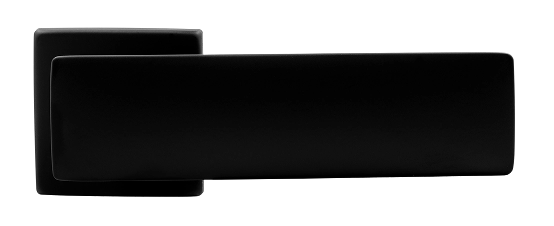 Ручка дверная SPACE S5 NERO-ST на квадратной розетке, цвет черный soft-touch, ЦАМ фото купить в Тольятти