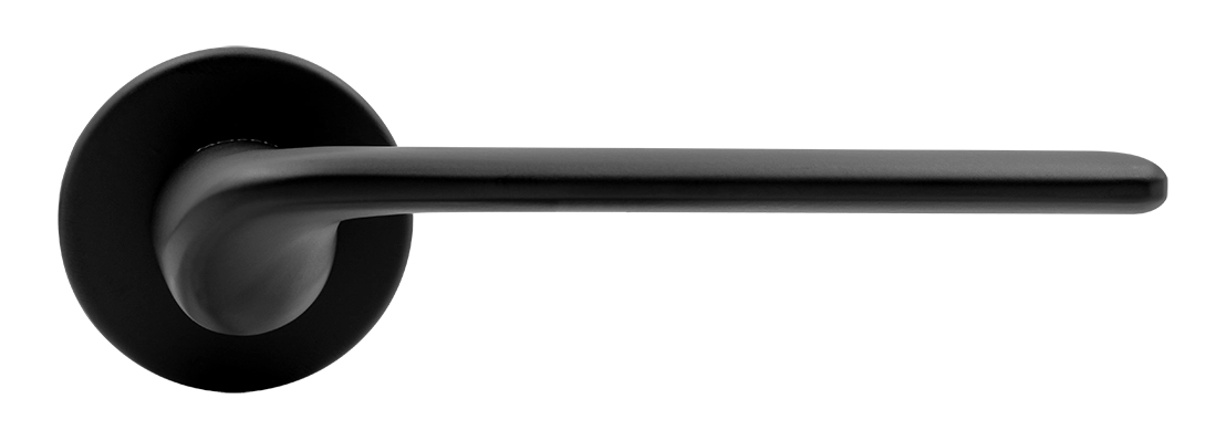 Ручка дверная TOMORROW R5 NERO-ST на круглой розетке, цвет черный soft-touch, ЦАМ фото купить в Тольятти
