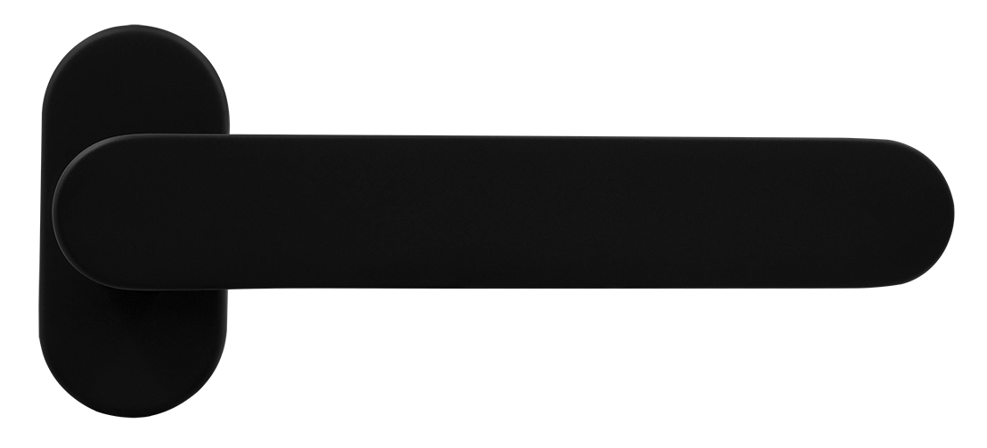 Ручка оконная LE BOAT W1 NERO-ST на прямоугольной розетке, цвет черный soft-touch, латунь фото купить Тольятти