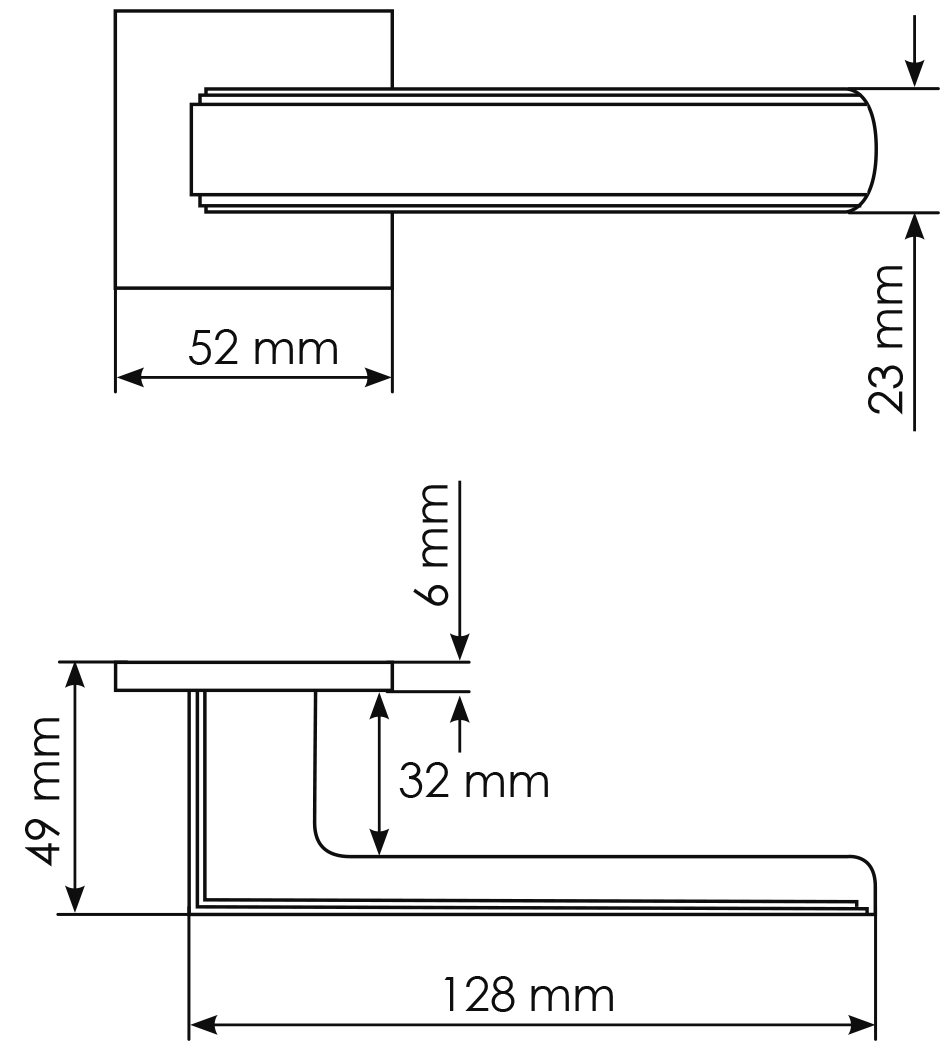 Ручка дверная MH-64-S6 ASC STEPS на квадратной розетке 6 мм, цвет анодированный матовый хром фото фурнитура Тольятти