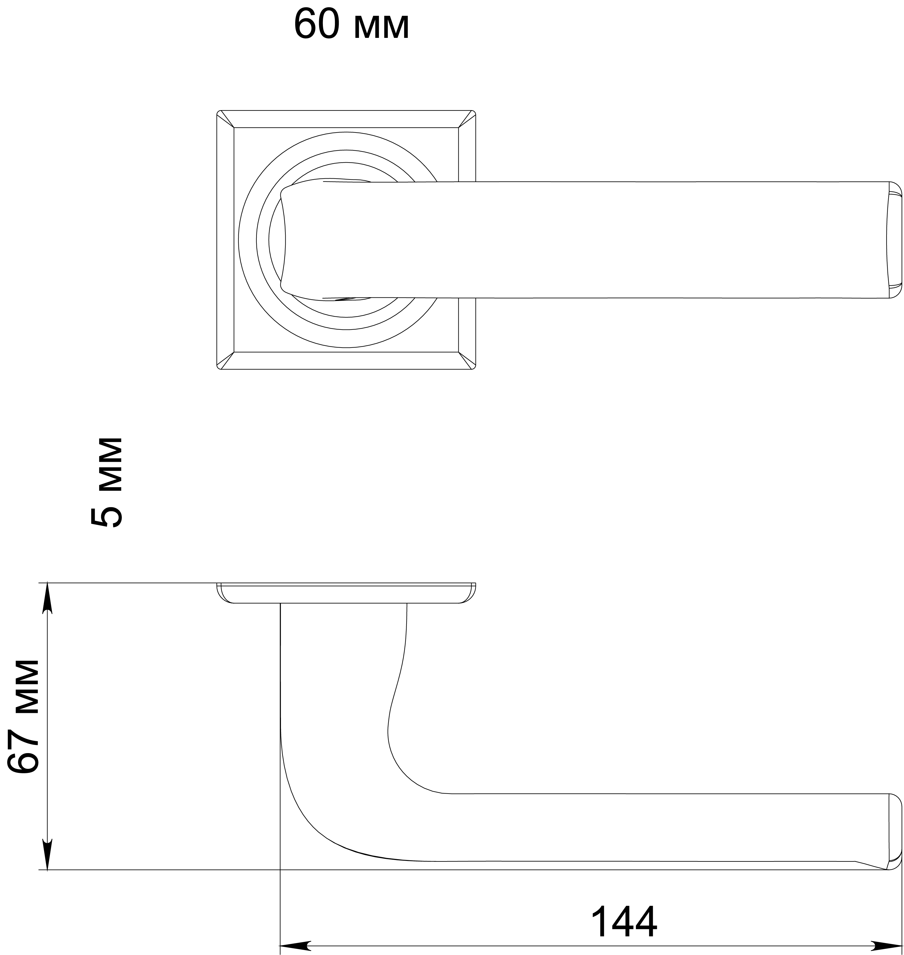 Ручка дверная THE BUS STATION S7 WF на квадратной розетке, цвет Зимняя стужа/Winter Frost фото фурнитура Тольятти